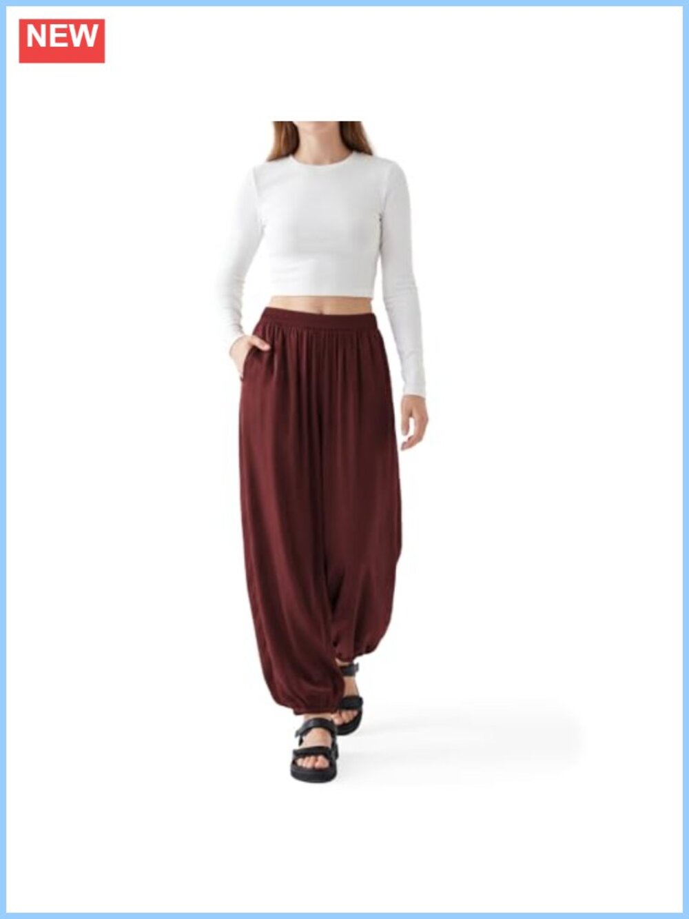 Satin Chiffon Wide Leg Palazzo Pants Flowy Lantern Lounge Beach